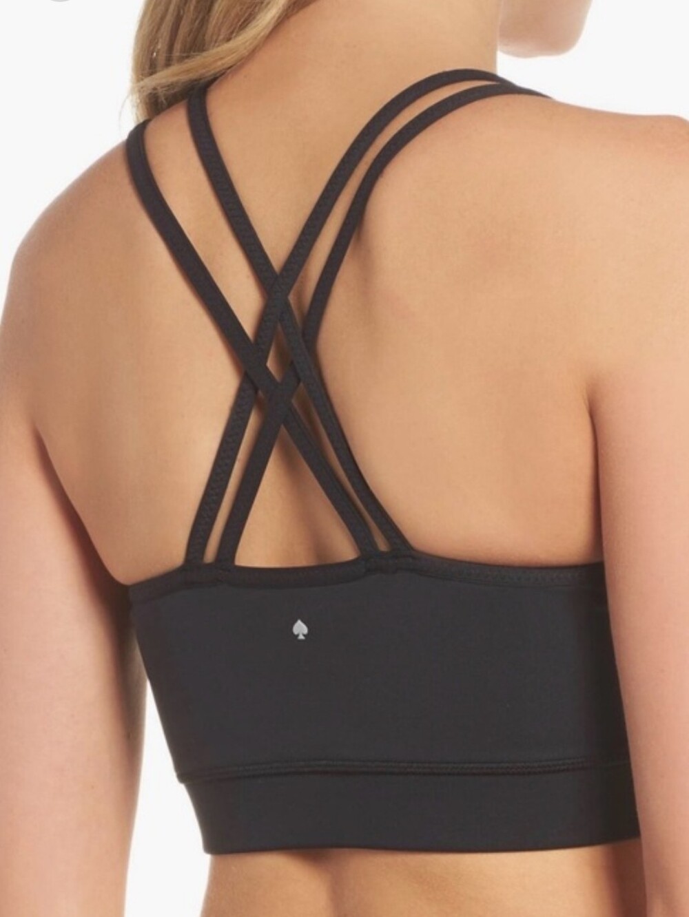 KATE SPADE NEW YORK SCALLOPED SPORTS BRA / STRAPPY BACK / MEDIUM IMPACT /SZ:L